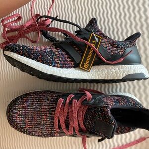 Adidas Multicolor Sneakers with Pink Laces